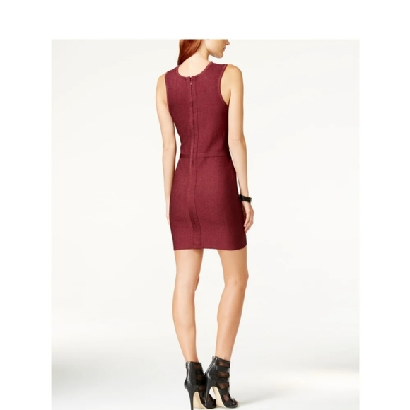 Material Girl Burgandy Bodycon Dress Size L - Picture 2 of 8